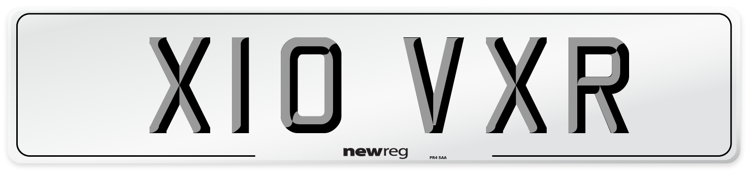 X10 VXR Number Plate from New Reg